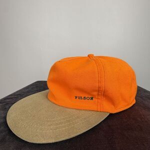 Vintage Filson Ear Flap Hat, Blaze Orange Hunting Cap Size XXL, USA Made